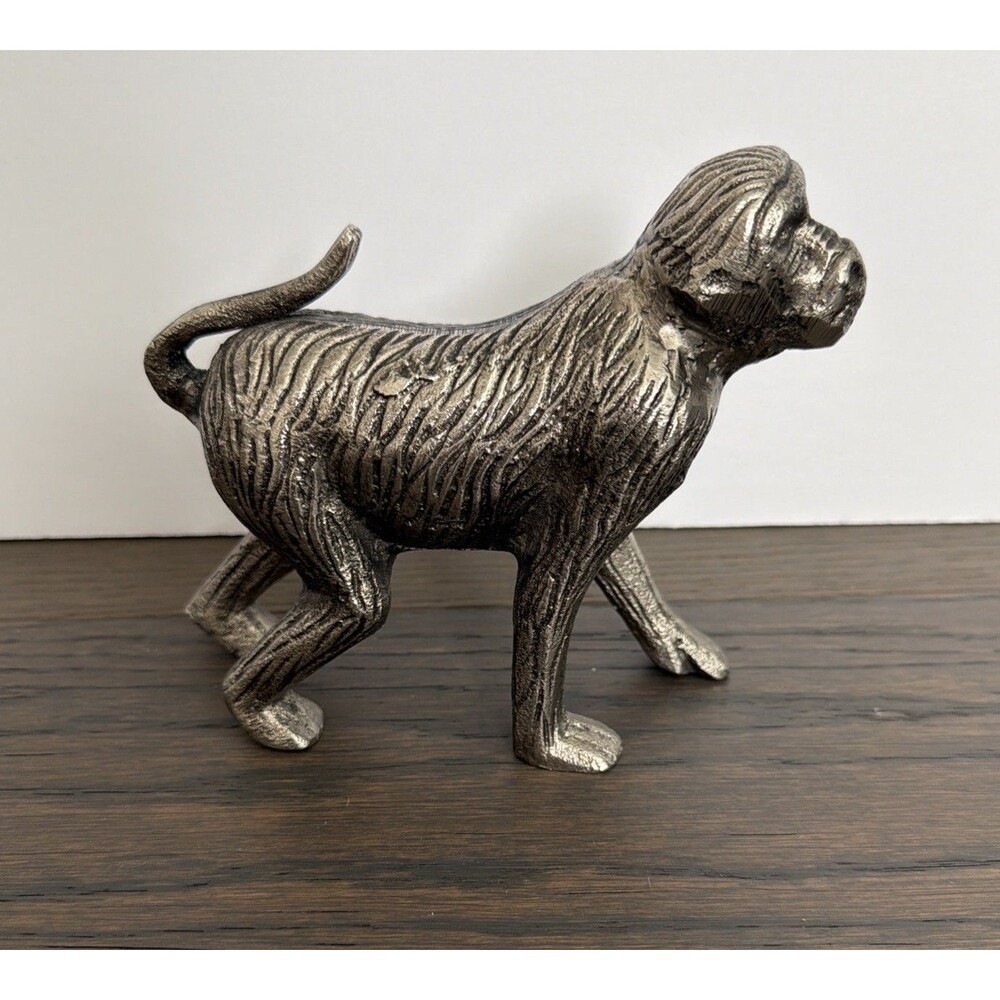 Cast Metal Prowling Monkey Figurine: Contemporary Shelf Decor (5”)